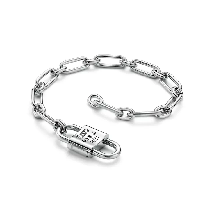Tiffany 1837®:Medium Double Lock Bracelet in Sterling Silver, 4