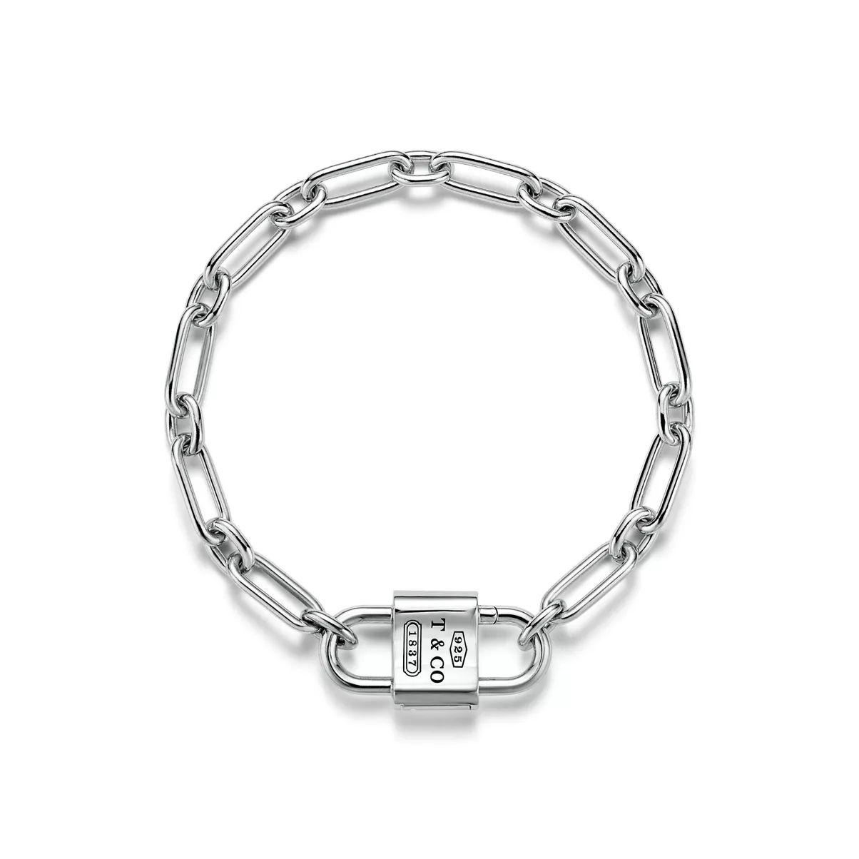 Medium Double Lock Bracelet in Sterling Silver