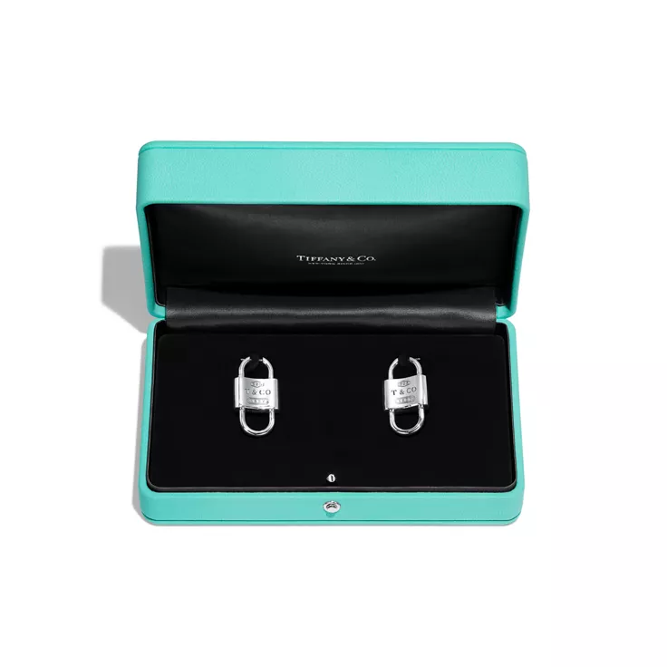 Tiffany 1837®:Large Double Lock Drop Earrings in Sterling Silver, 4
