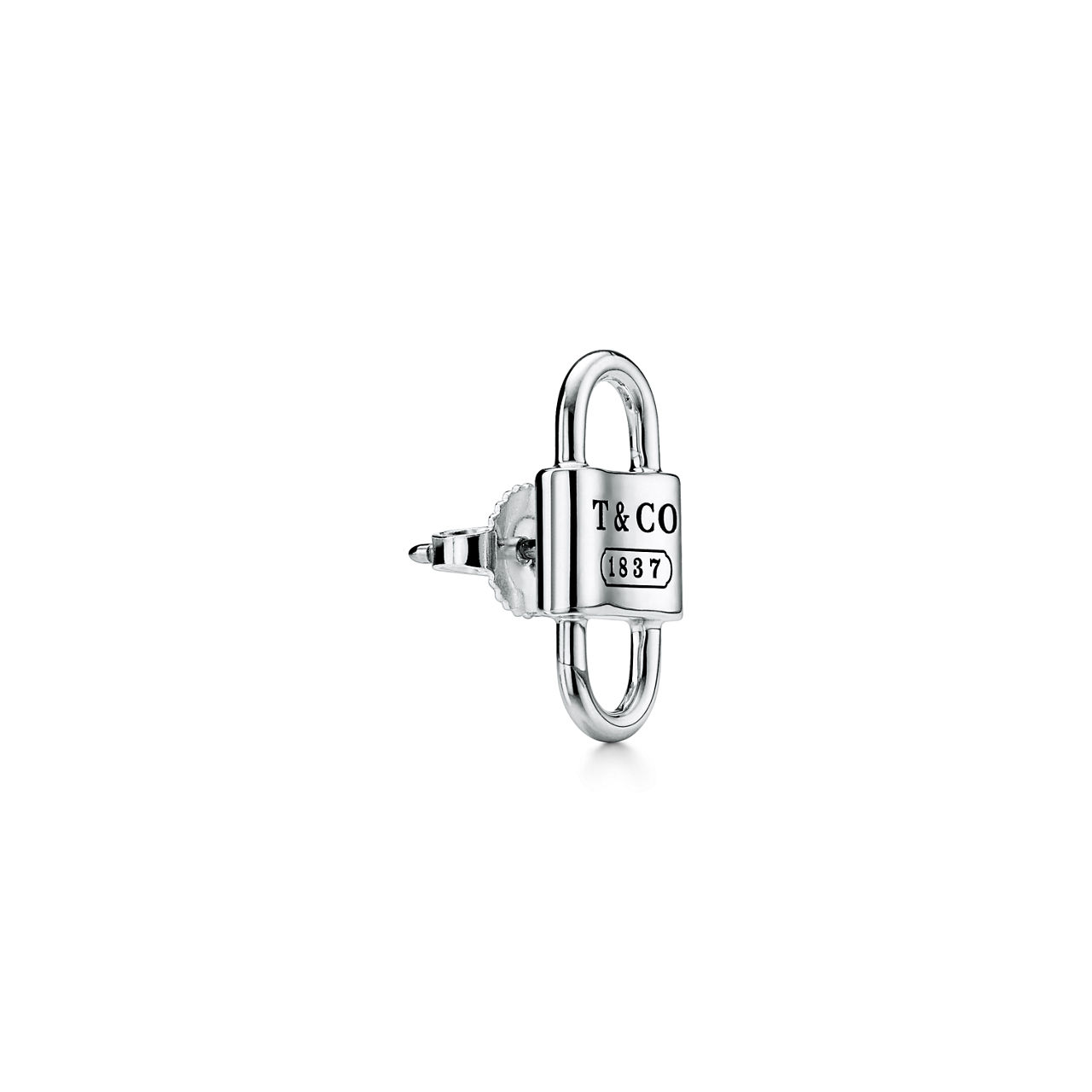 Tiffany 1837™:Small Double Lock Stud Earrings in Sterling Silver image number 2