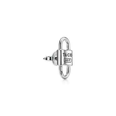 Tiffany 1837®:Small Double Lock Stud Earrings in Sterling Silver, 2