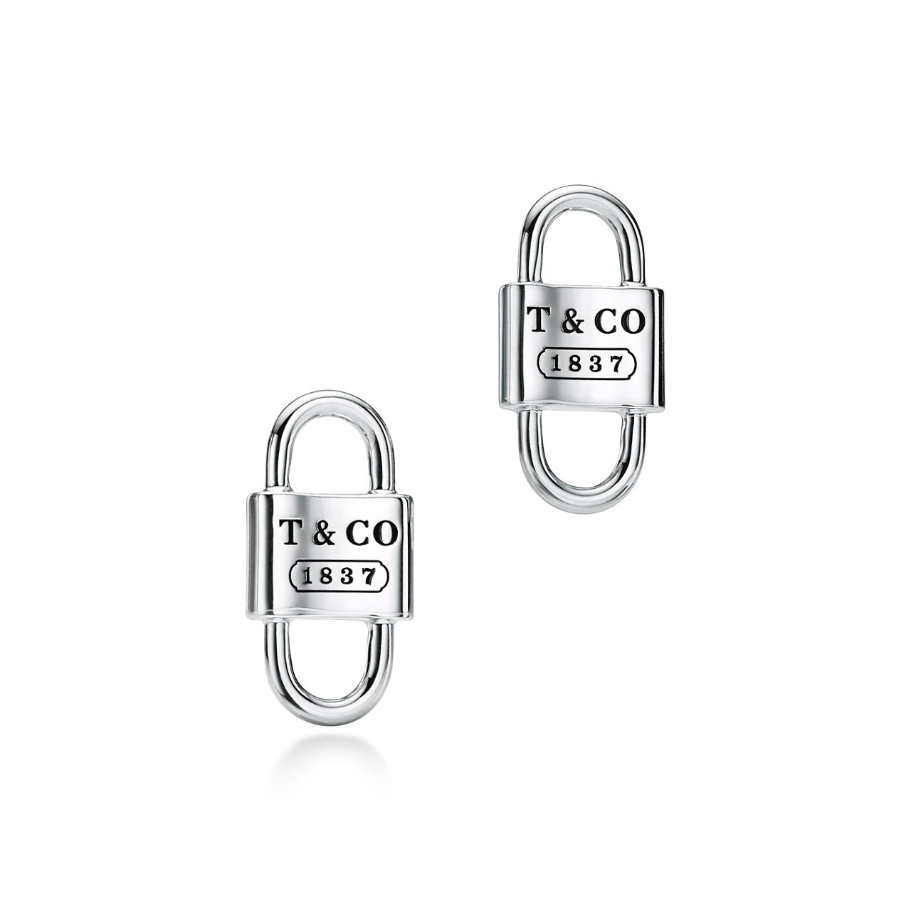 Tiffany 1837™:Small Double Lock Stud Earrings in Sterling Silver image number 0