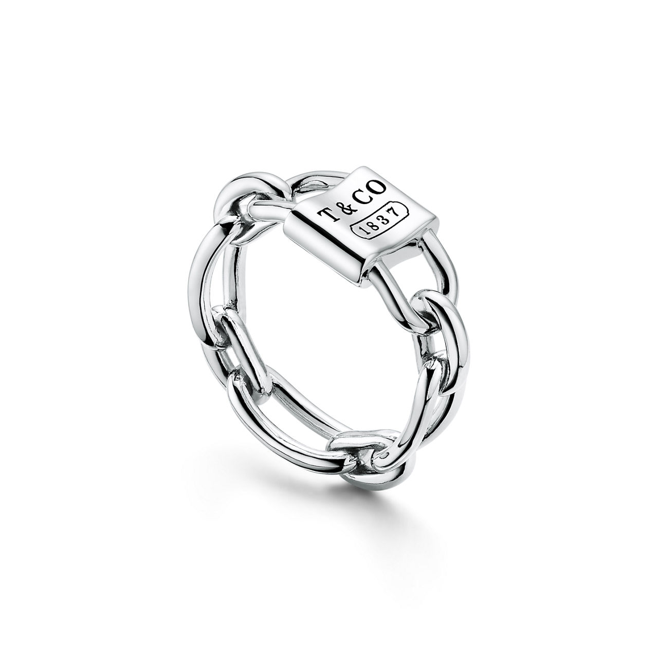 Tiffany 1837™:Small Double Lock Ring in Sterling Silver image number 3