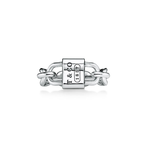 Tiffany 1837™:Kleiner Doppelschloss-Ring in Sterlingsilber