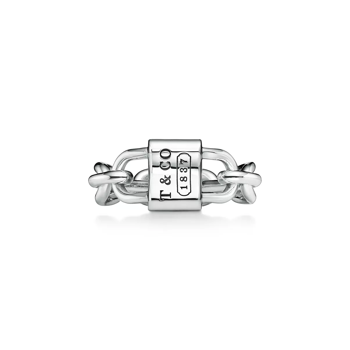 Small Double Lock Ring in Sterling Silver