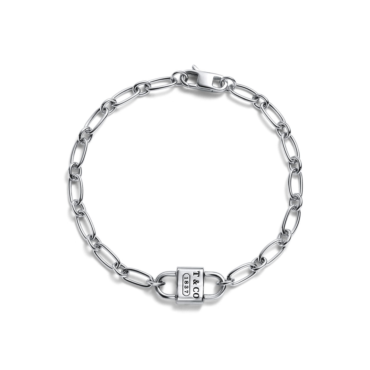 Tiffany 1837™:Kleines Doppelschloss-Armband in Sterlingsilber Bildnummer 0