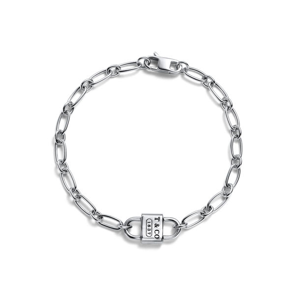 Tiffany 1837™:Kleines Doppelschloss-Armband in Sterlingsilber