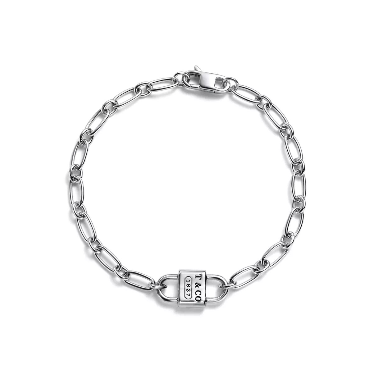 Small Double Lock Bracelet in Sterling Silver