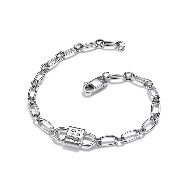 Tiffany 1837™:Kleines Doppelschloss-Armband in Sterlingsilber, 4