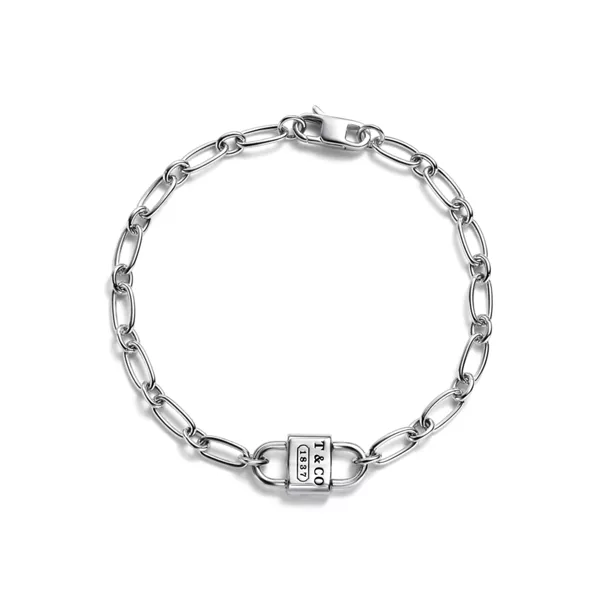 Small Double Lock Bracelet in Sterling Silver