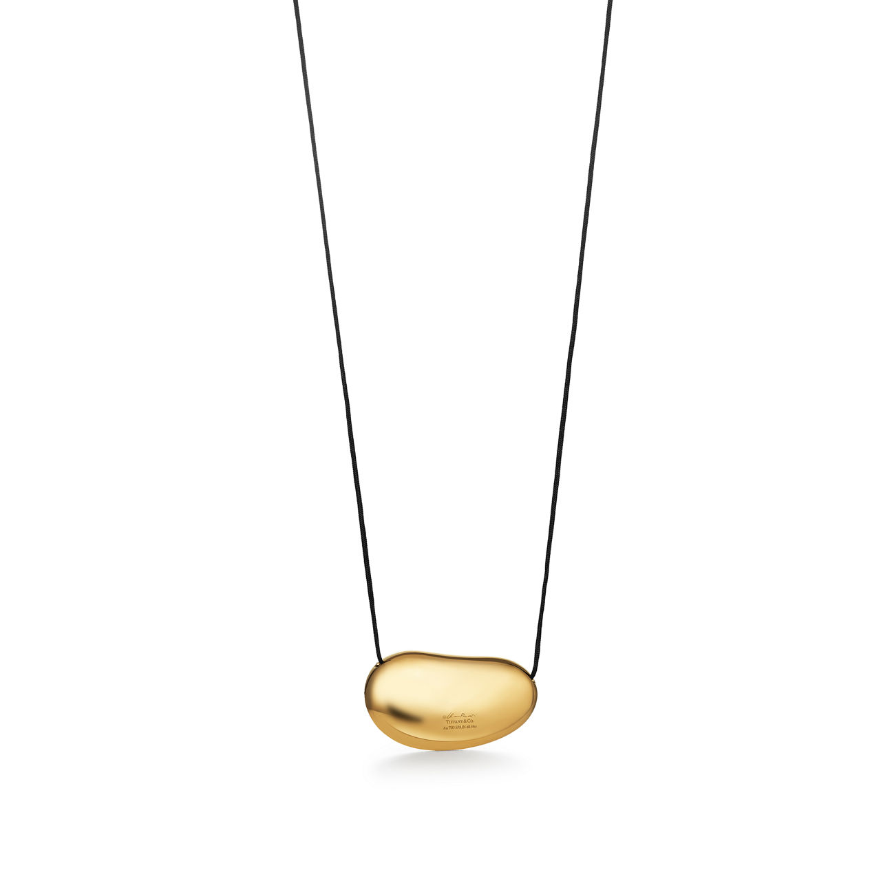 Elsa Peretti®:Bean® design Pendant in Yellow Gold with Diamonds image number 2
