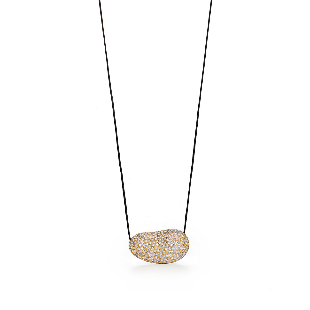 Bean® design Pendant in Yellow Gold with Diamonds