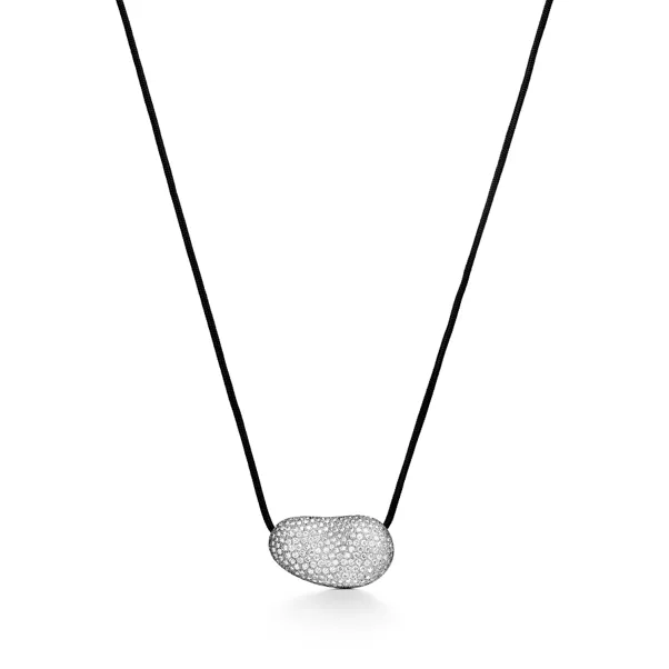 Bean® design Necklace in Platinum with Pavé Diamonds