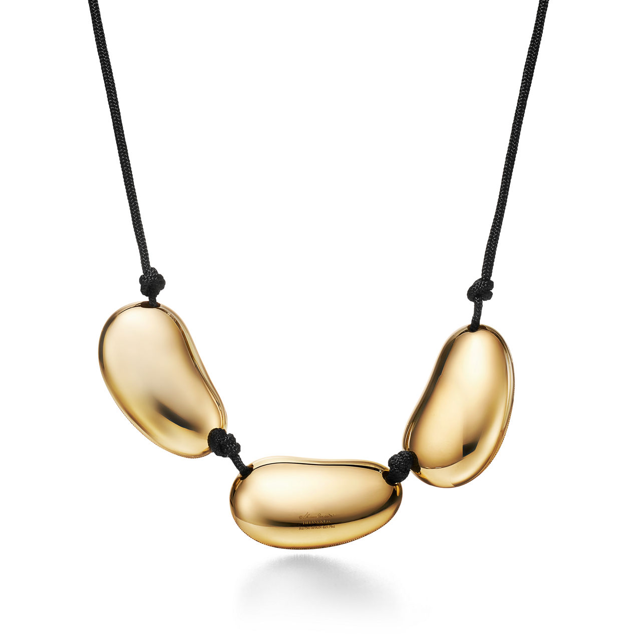 Elsa Peretti®:Bean® design Necklace in Yellow Gold with Diamonds image number 2