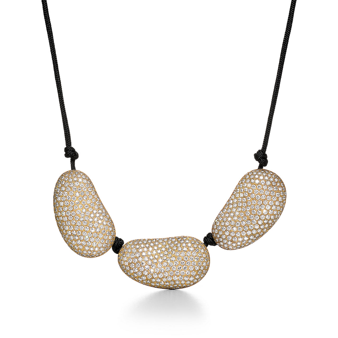 Bean® design Necklace in Yellow Gold with Diamonds