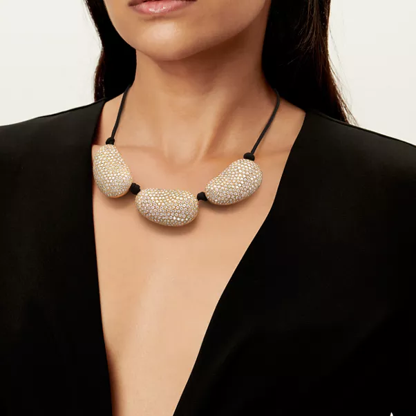 Bean® design Necklace in Yellow Gold with Diamonds