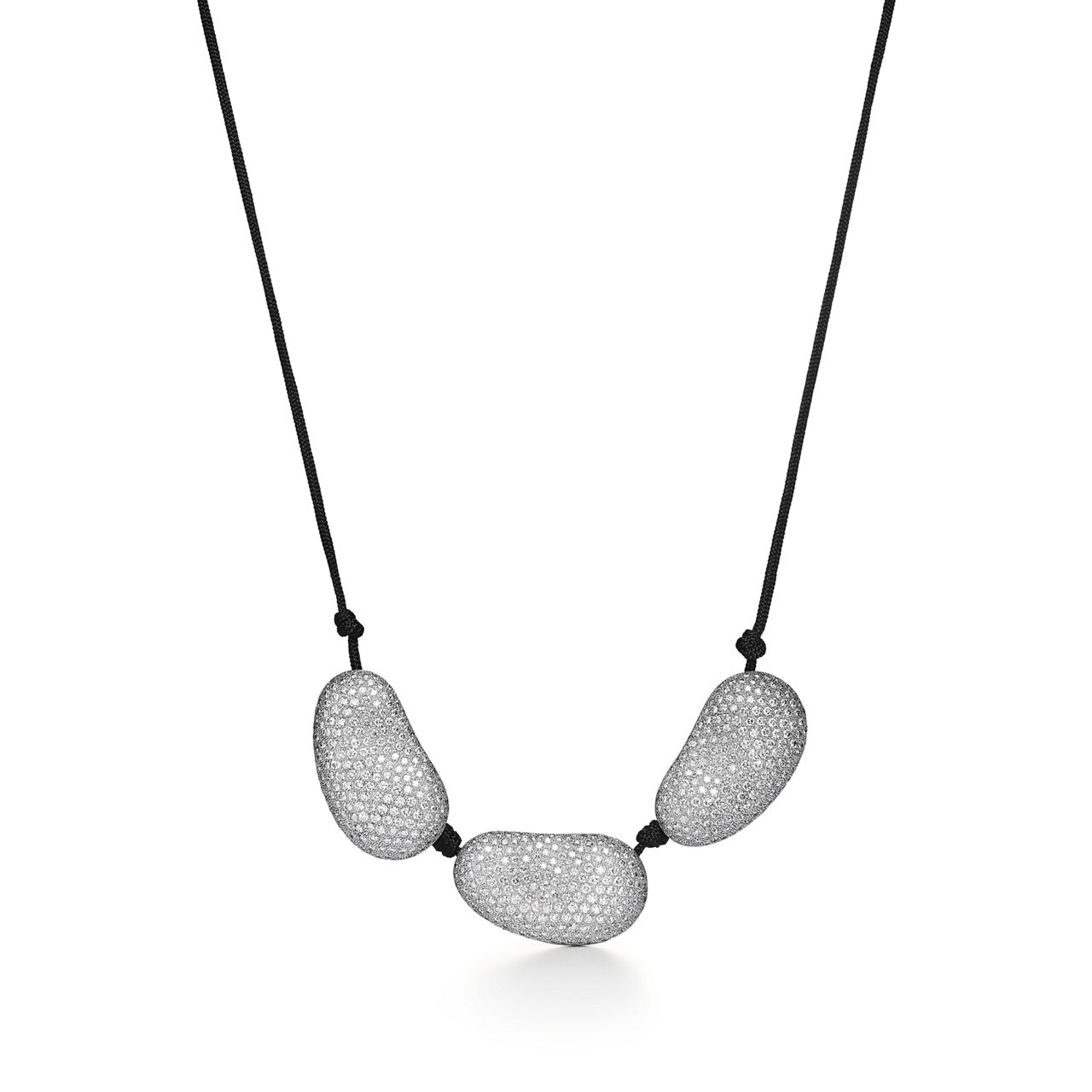 Elsa Peretti®:Bean® design Necklace in Platinum with Diamonds image number 0