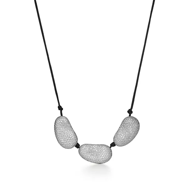 Bean® design Necklace in Platinum with Diamonds