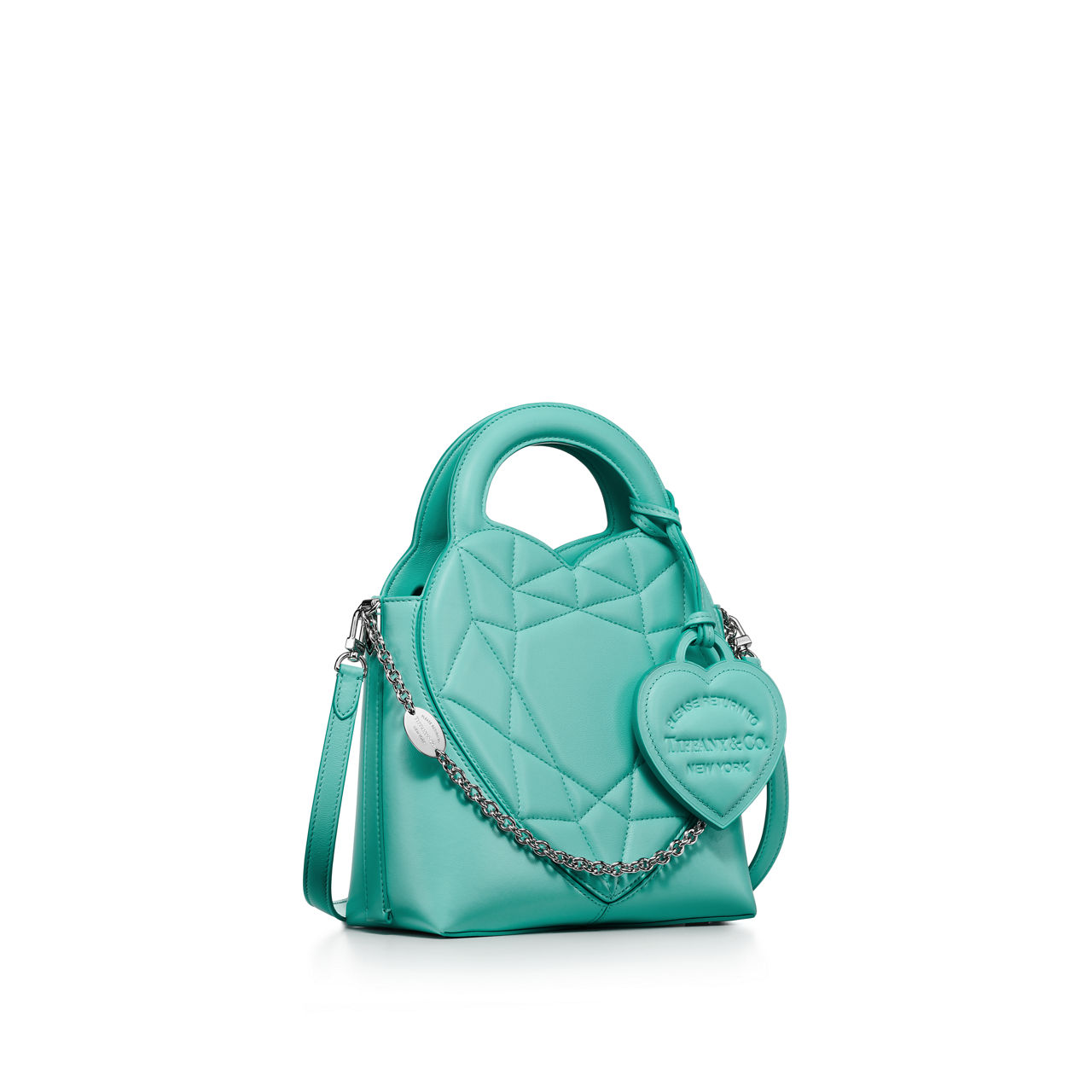 Return to Tiffany™:Padded Mini Tote Bag in Tiffany Blue® Leather image number 3