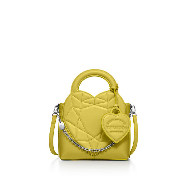 Return to Tiffany™:Padded Mini Tote Bag in Canary Yellow Leather