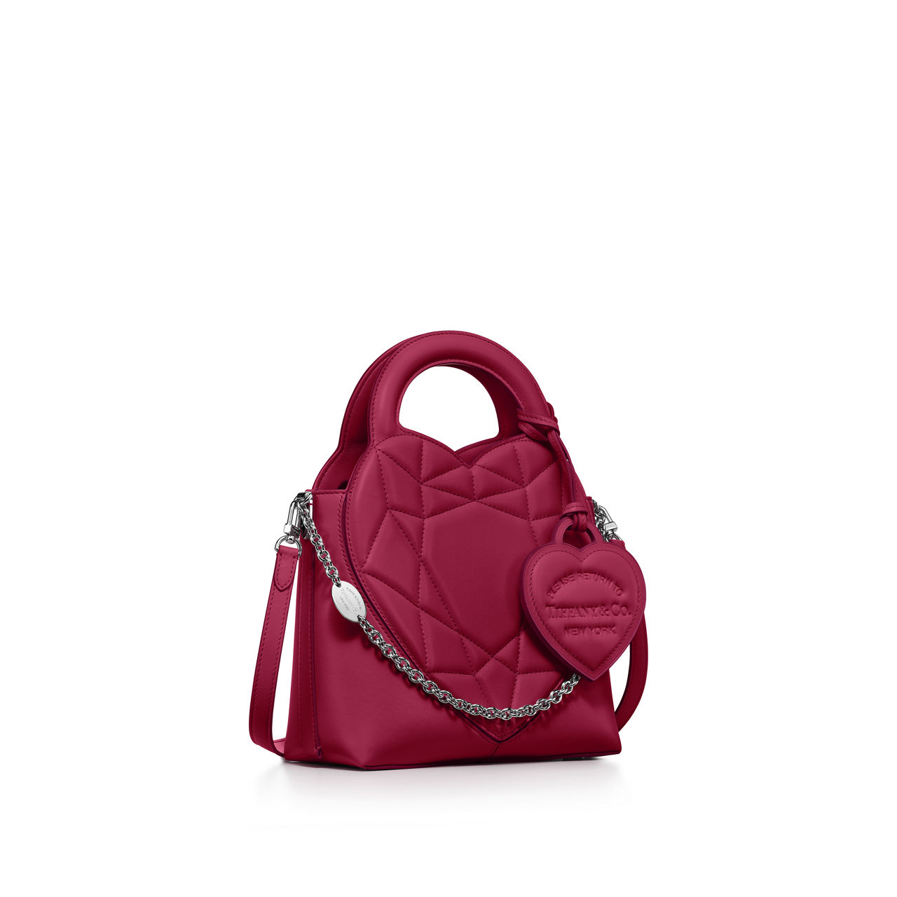 Collezione Return to Tiffany™:Mini tote imbottita in pelle fucsia numero immagine 3