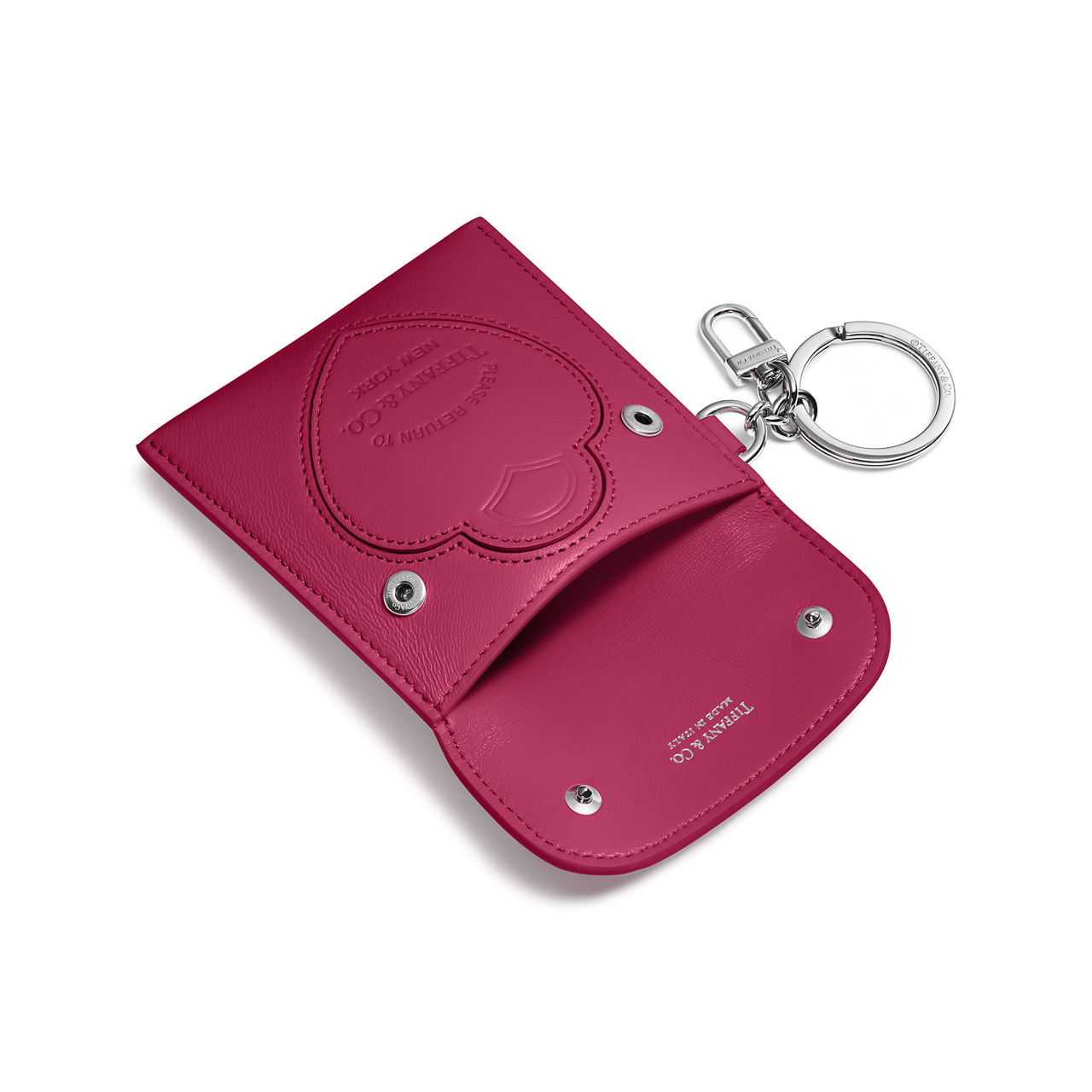 Taschenanhänger aus fuchsiafarbenem Leder