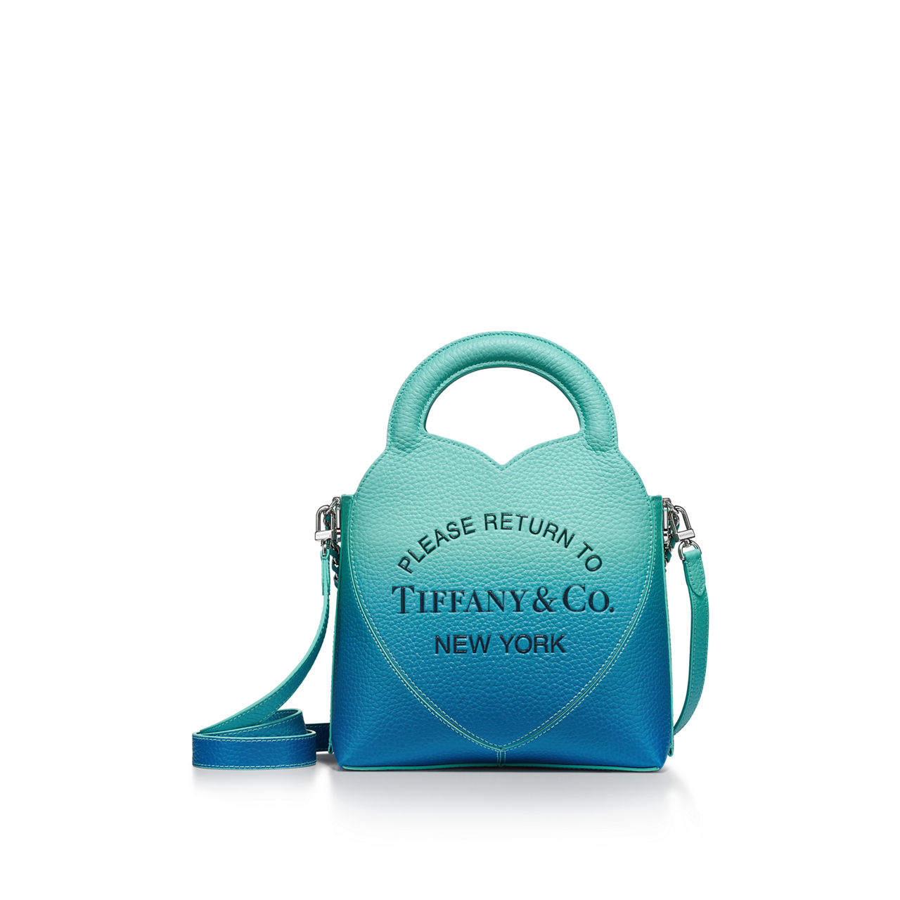 Return to Tiffany™:Mini Tote Bag in Infinity Blue Leather image number 2