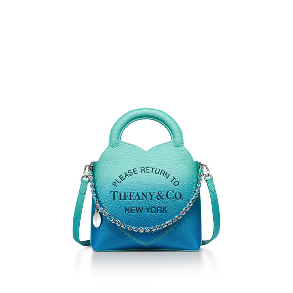 Return to Tiffany™:Mini-Tasche aus Leder in Infinity Blau