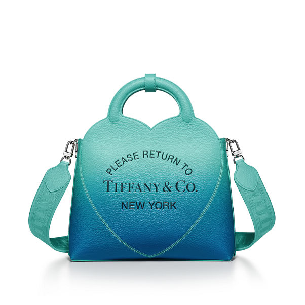 Return to Tiffany™:Kleine Tasche aus Leder in Infinity Blau