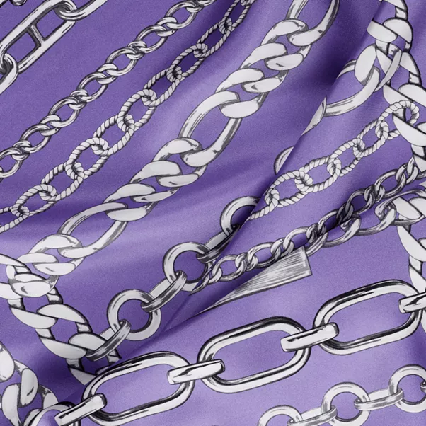 Chains Square Scarf in Lavender Silk