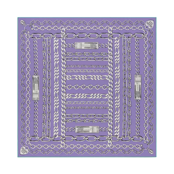 Chains Square Scarf in Lavender Silk