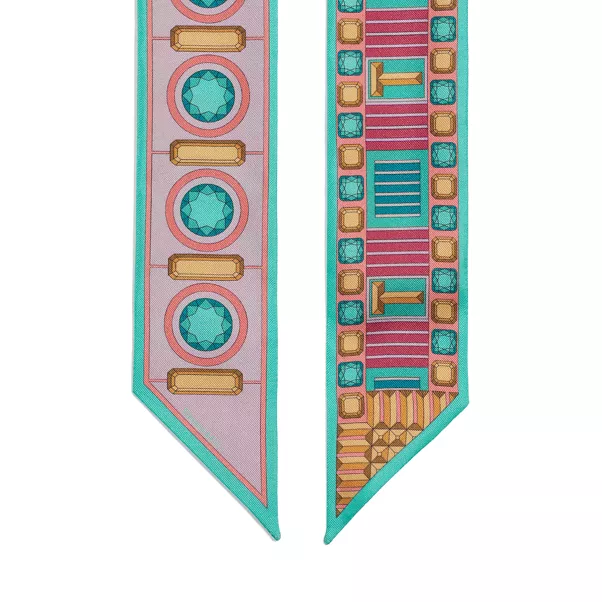 Ribbon Scarf in Multicolored Silk