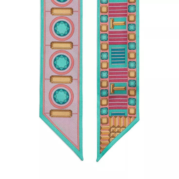 Tiffany Facets:Ribbon Scarf in Multicolored Silk, 1