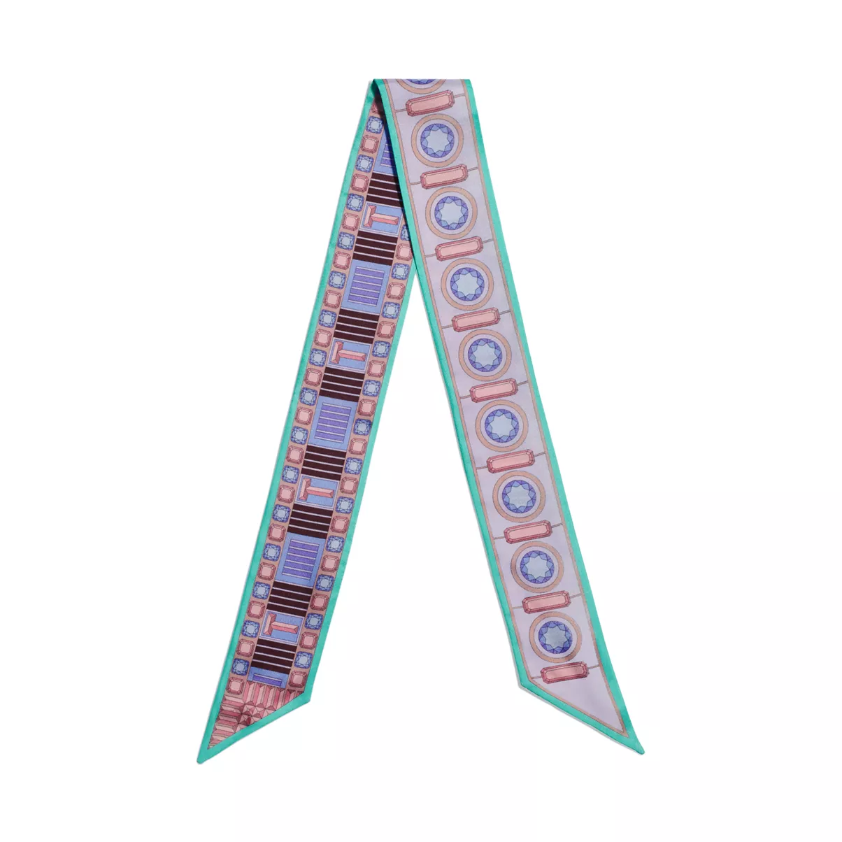 Schmaler Schal aus lavendelfarbener Seide