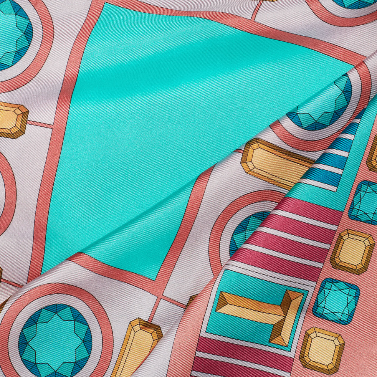 Pañuelo cuadrado en seda color Tiffany Blue®