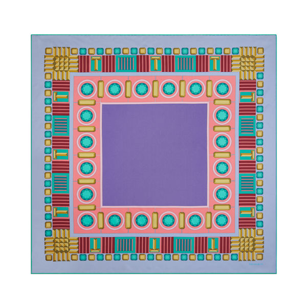 Tiffany Facets:Square Scarf in Multicoloured Silk