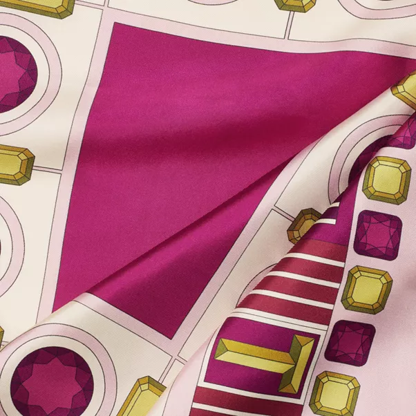 Square Scarf in Fuchsia Silk