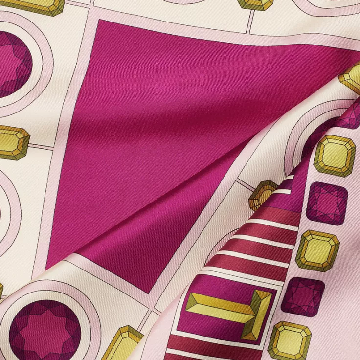 Tiffany Facets:Square Scarf in Fuchsia Silk, 1
