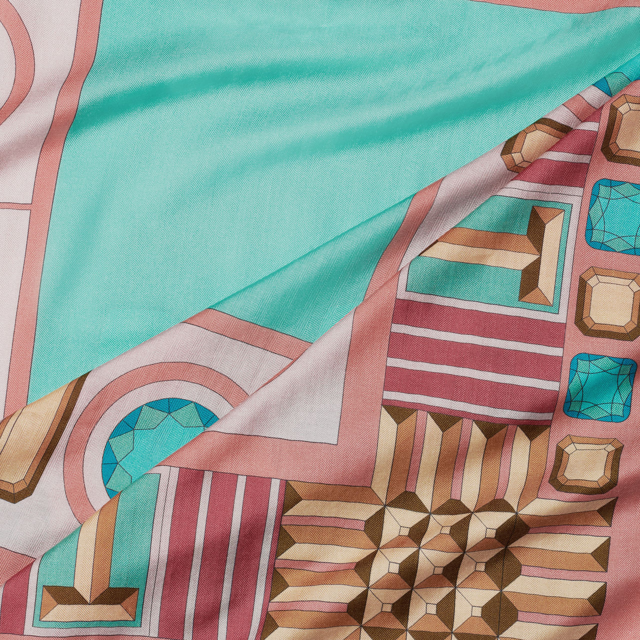 Chal en seda y cashmere de color Tiffany Blue®