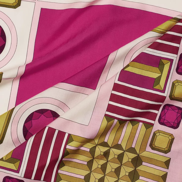 Tiffany Facets:Châle en cachemire et soie fuchsia, 1