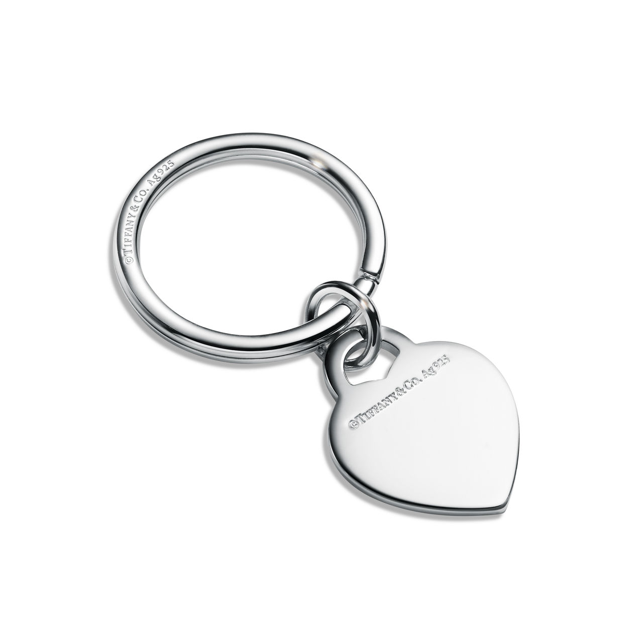 Llavero con insignia de corazón en plata de ley