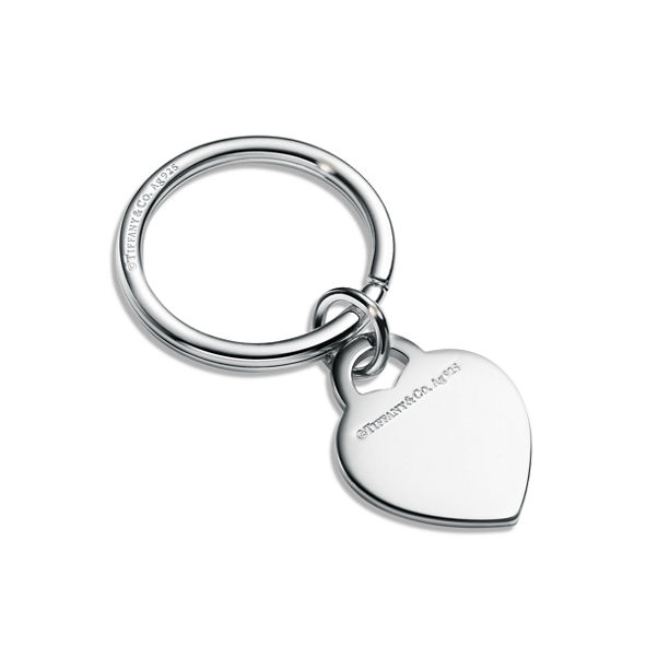 Personal Essentials:Heart Tag Keyring in Sterling Silver