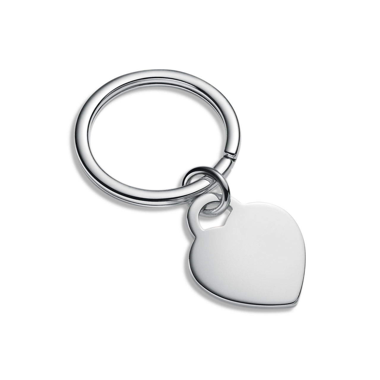 Personal Essentials:Heart Tag Keyring in Sterling Silver image number 0