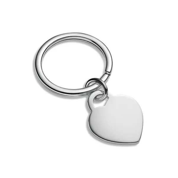 Heart Tag Key Ring in Sterling Silver