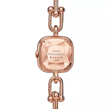 Tiffany HardWear:Montre en or rose 18 carats avec pavé de diamants et nacre blanche, 2