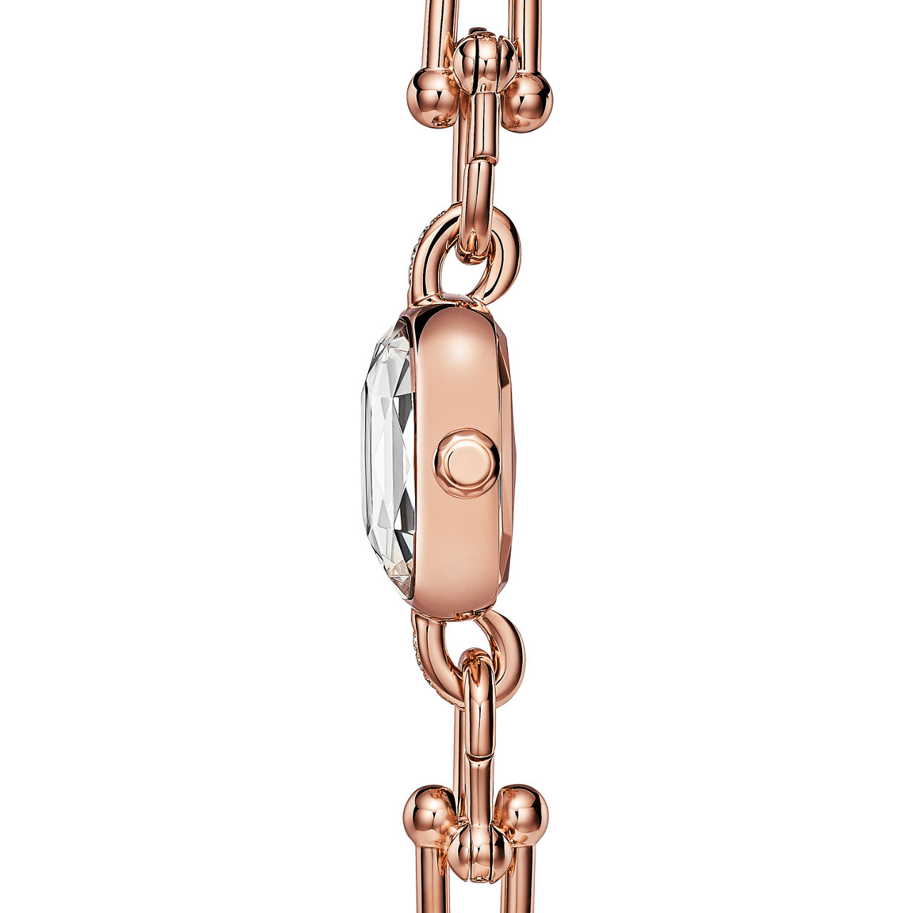 Tiffany HardWear:Watch in Rose Gold with Diamonds and White Mother-of-pearl image number 3