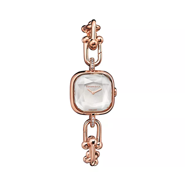 Watch in Rose Gold with Diamonds and White Mother-of-pearl