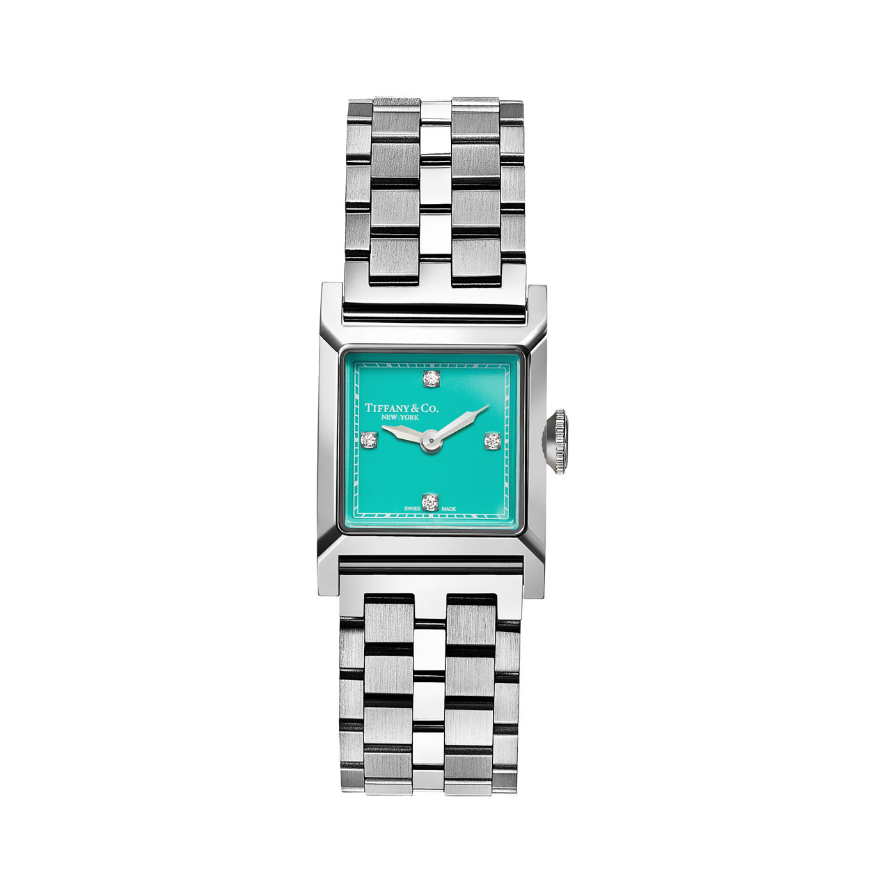 20 mm Union Square Watch in Steel with Diamonds & a Tiffany Blue® Dial