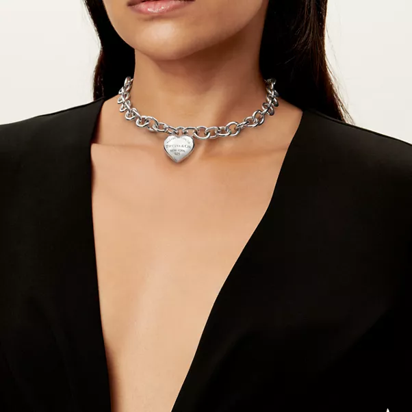 Full Heart Toggle Necklace in Sterling Silver