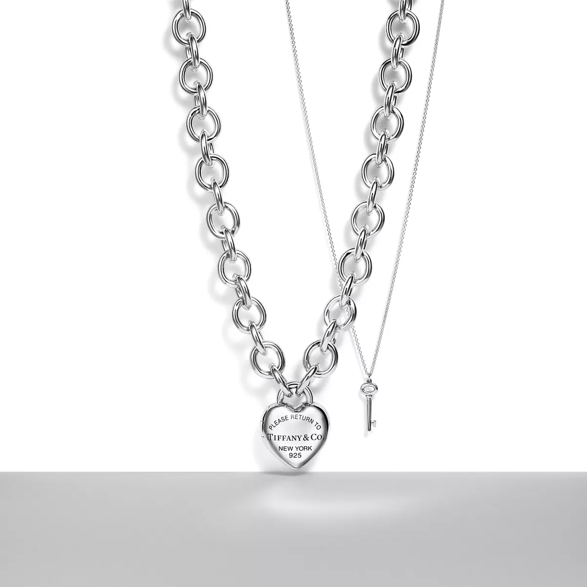 Full Heart Toggle Necklace in Sterling Silver